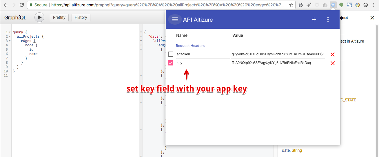 Set app key